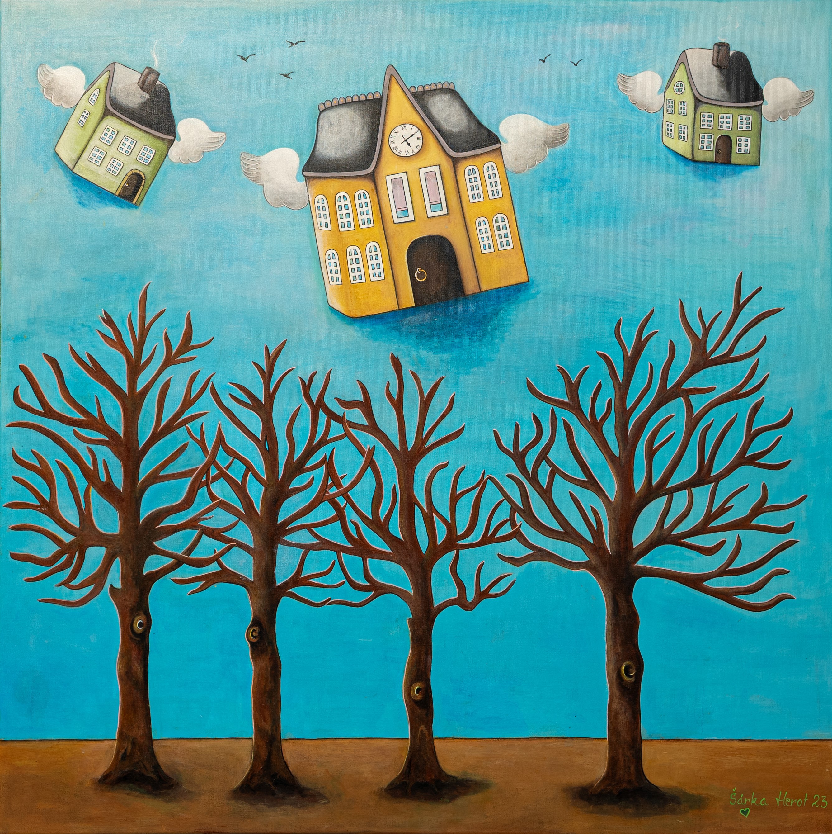 DREI ENGEL - Acryl auf Leinwand, 100/100 cm, Fr. 2'400