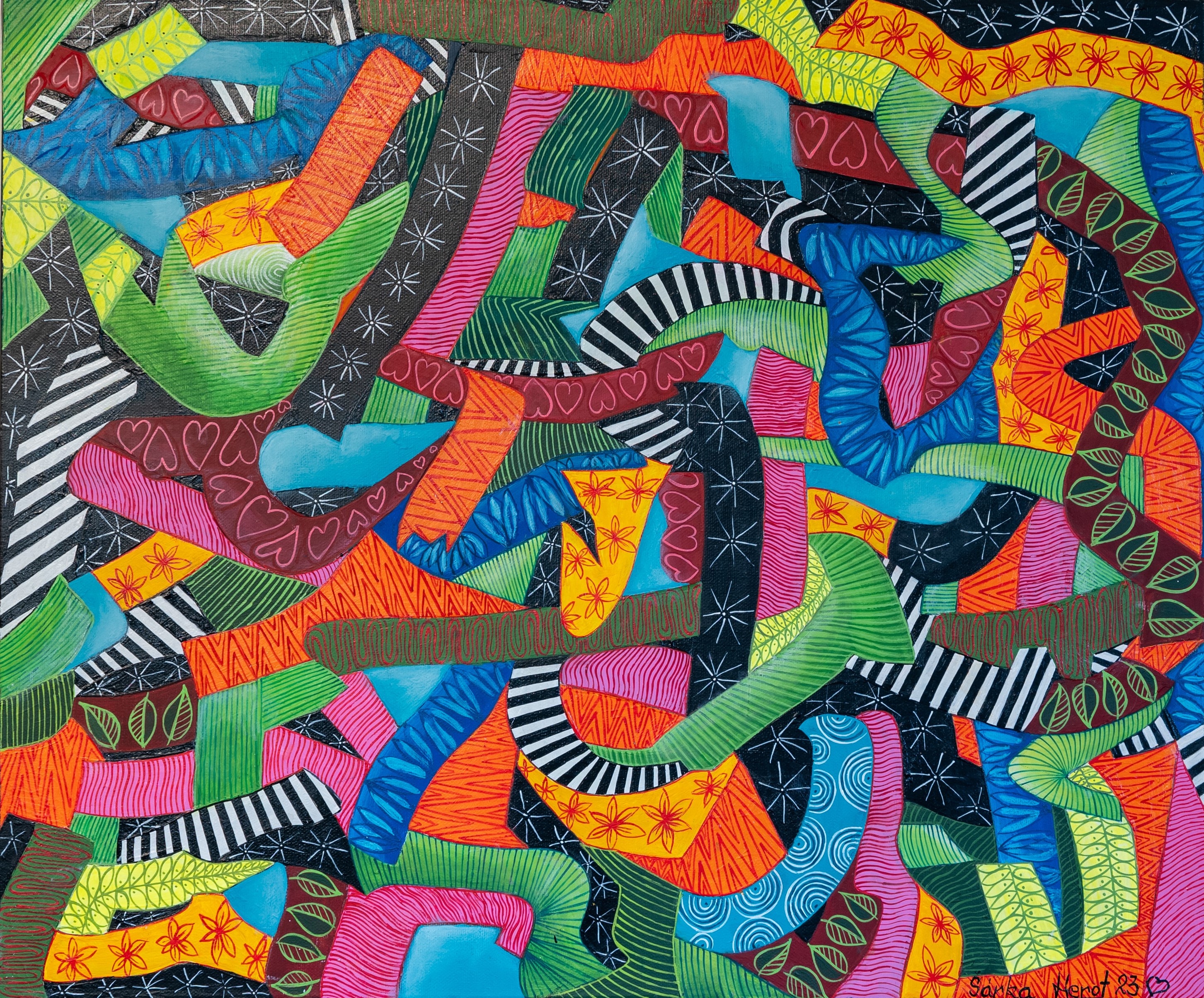 FIESTA (FEIER) - Acryl auf Leinwand, 60/50 cm, Fr. 900